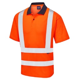 Leo Croyde EcoViz Comfort Polo Shirt Orange
