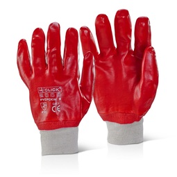 Beeswift PVC Full Coated Knit Wrist Glove Red