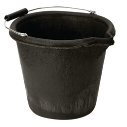 Heavy Duty Rubber Bucket Black 13.6 Litre